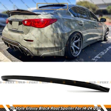 FOR 14-24 INFINITI Q50 JDM V2 STYLE PAINTED GLOSS BLACK REAR WINDOW ROOF SPOILER