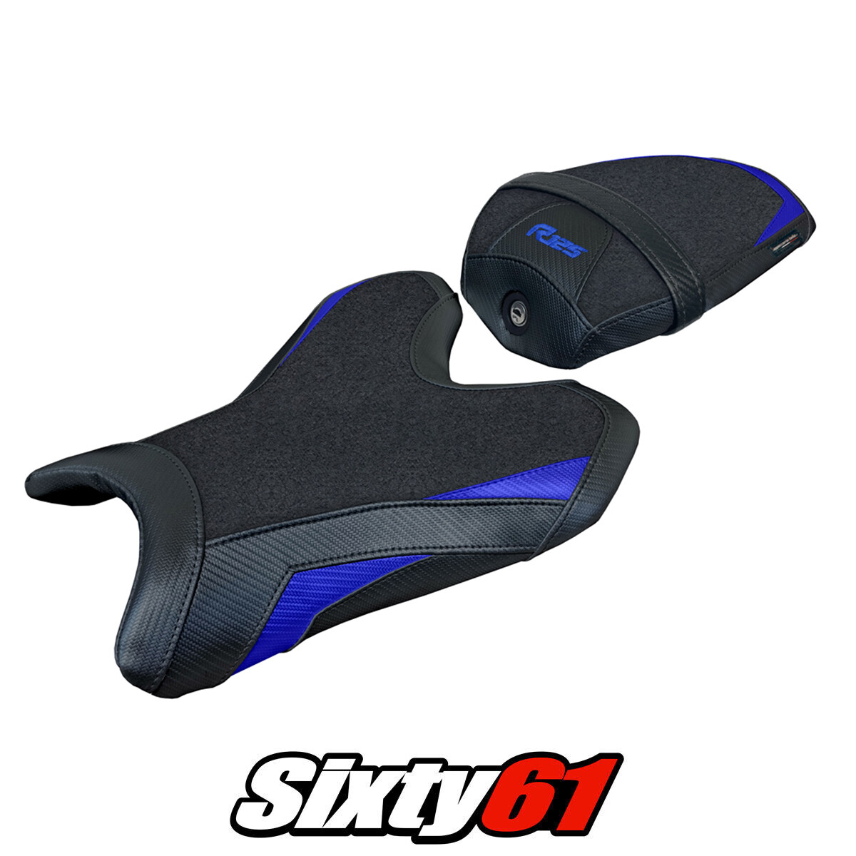 Yamaha R125 2023 2024 2025 Seat Cover Tappezzeria Ultragrip Blue Black