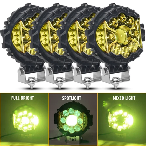 7'' inch LED Work Pods Light For Spot Flood Combo Fog Lamp Offroad Driving Amber - Picture 12 of 14
