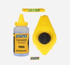 Chalk Line 30m String Kit Reel Builders Spirit Level Blue 50g Chalkline Set