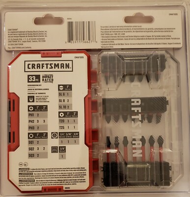 CRAFTSMAN CMAF1333 IMPACT-RATED 33-Piece Impact Driver Bit Set New