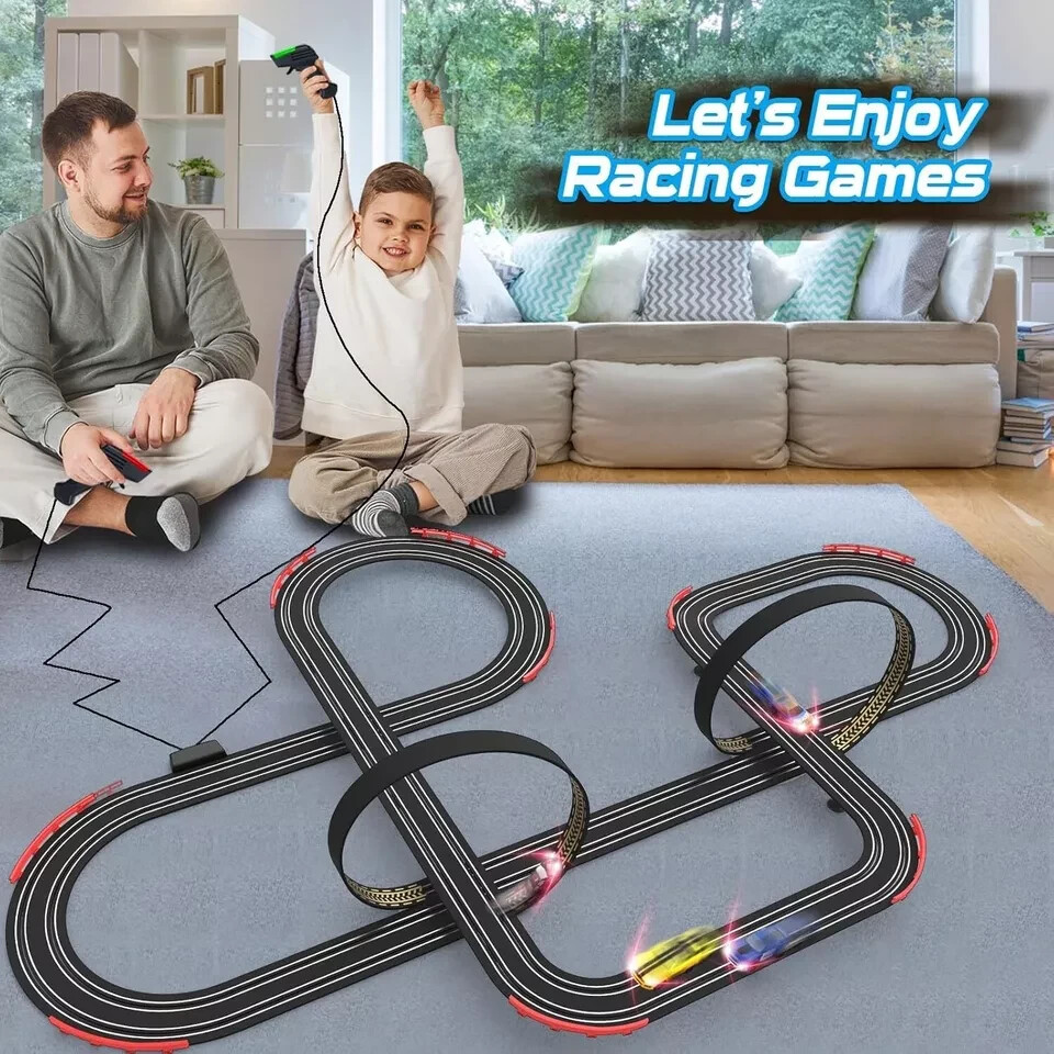 Slot Car Race Track Set Electric Powered Race Track Dual Racing Car Track  Set