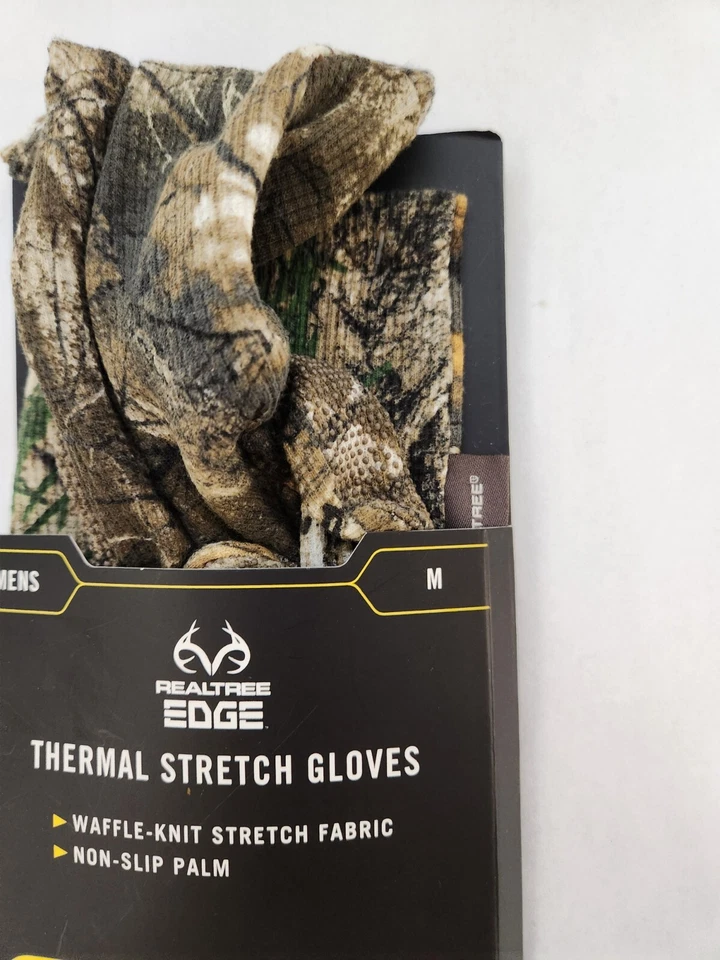 Realtree Thermal Stretch Gloves Camouflage Camo Men's Size Medium *NEW* - Image 2 of 4
