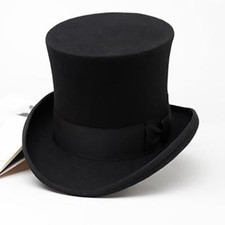 Vintage Top Hat Magic Performing Cap Wool Mad Hatter Tall Hat Height 18CM Gift