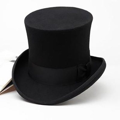 Vintage Top Hat Magic Performing Cap Wool Mad Hatter Tall Hat Height 18CM Gift