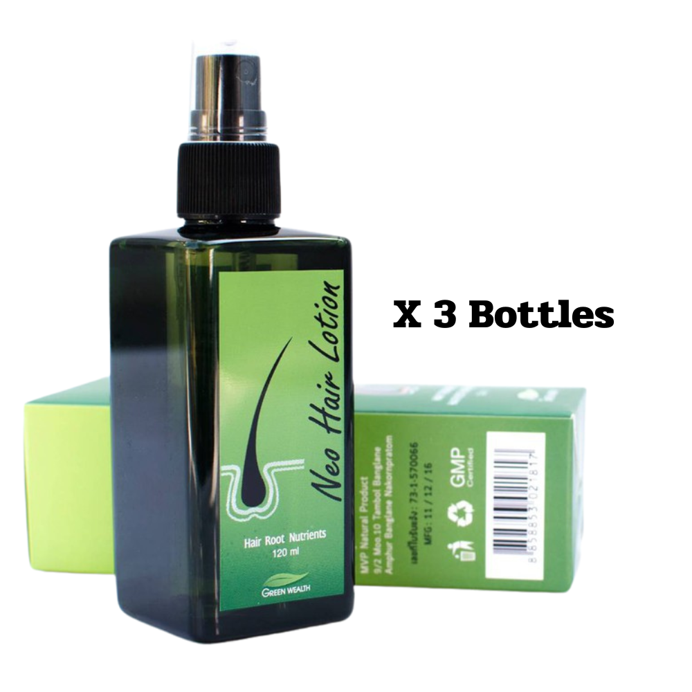 Neo Hair Lotion Original Thailand Green Wealth 120ml x 3 Bottles