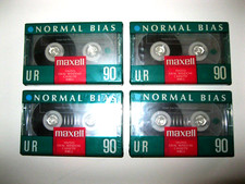 Vintage Maxell UR90 Type I Normal Bias Blank Cassette Tapes Lot of 4 New Sealed