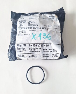 Parker 2-129 V747-75 O-Ring FKM 75A (1-9/16 ID X 1-3/4 OD X 3/32 W 