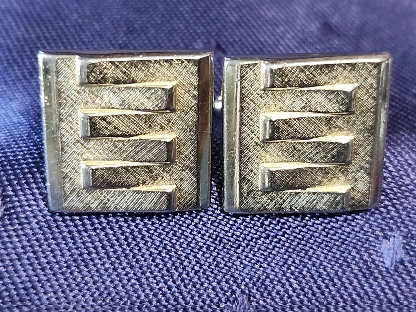 Swank Silvertone  Interlocking intertwined square… - image 7