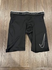 Mens Nike Pro Bodybuilding Compression Shorts Black Spandex Tights Large