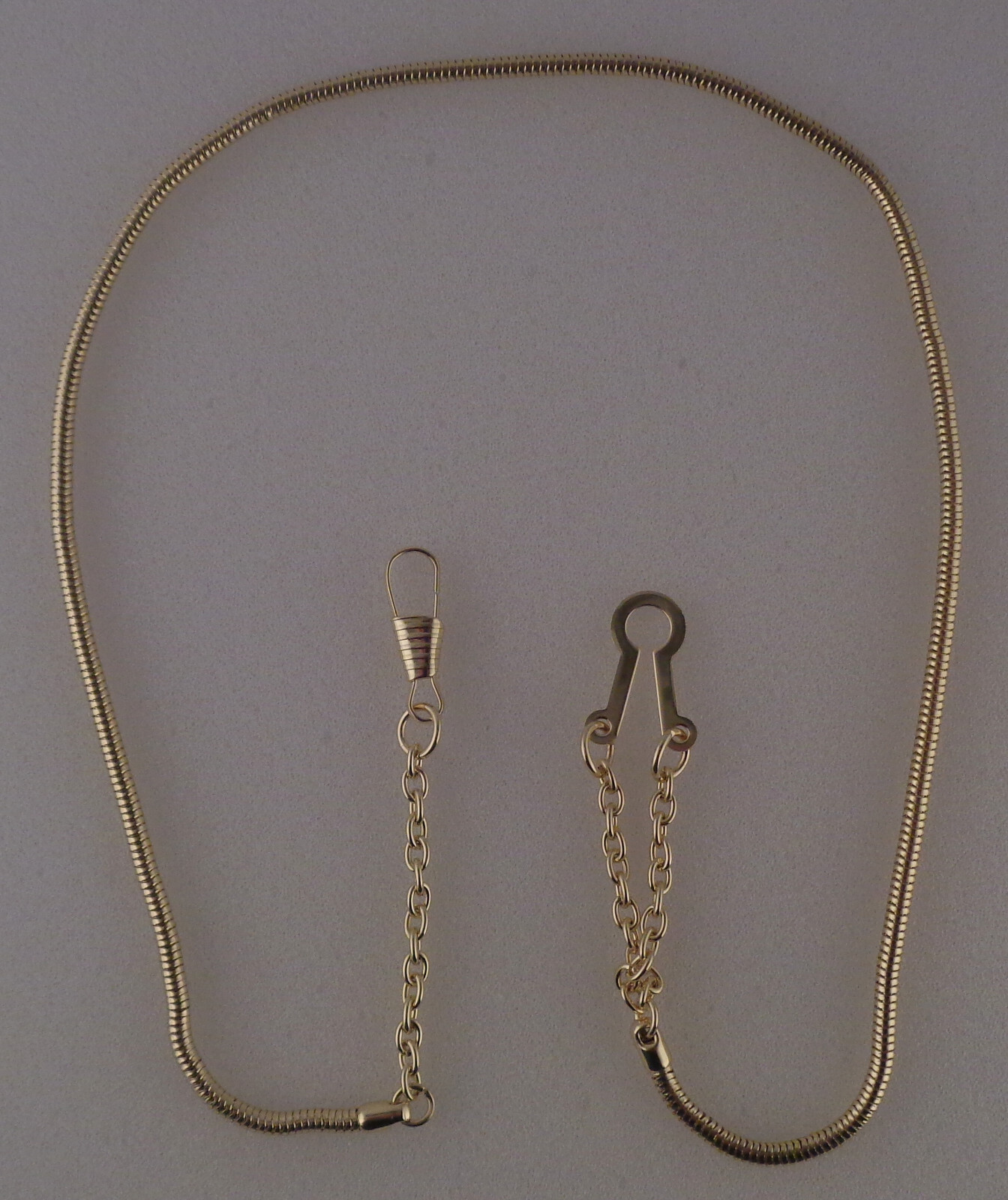 WHISTLE CHAIN Gold-tone with button style hook police sheriff security traffic