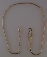 WHISTLE CHAIN Gold-tone with button style hook police sheriff security traffic