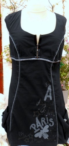Robe Noire Doly LMV Taille 42 (étiquette 44) - Ancienne Collection, Occasion Très Bon état, Genou