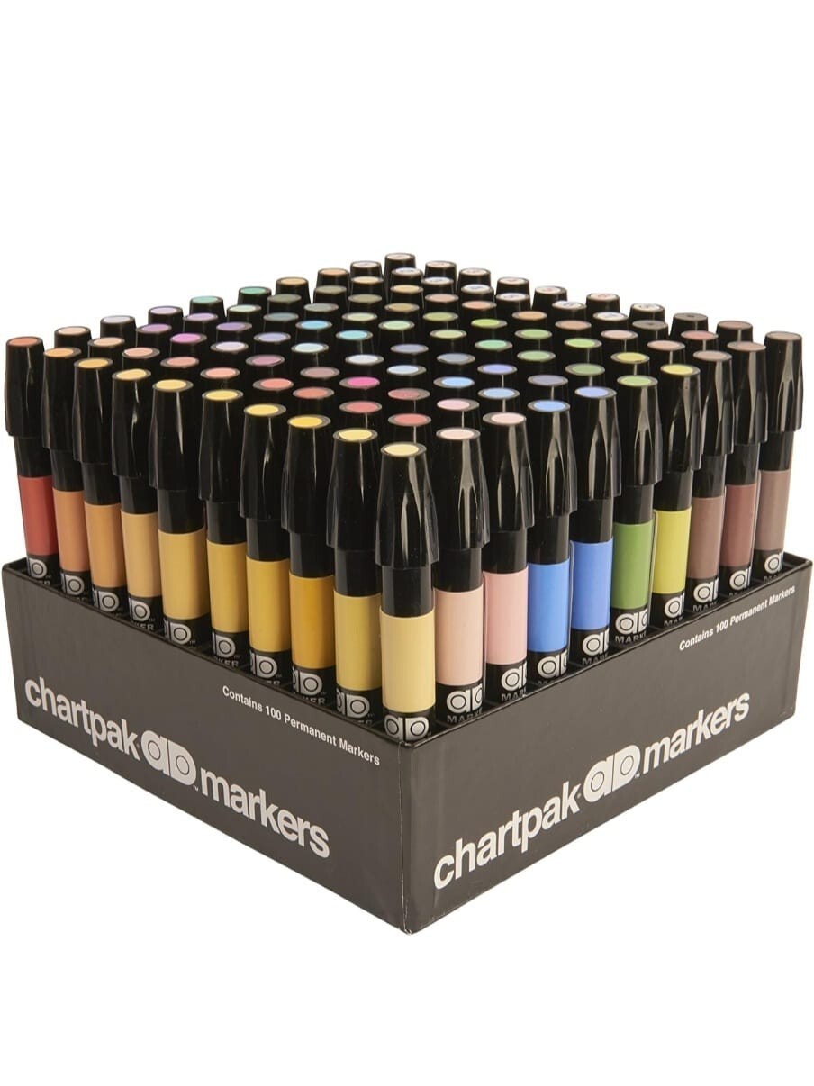 Chartpak Ad Marker Set - Multicolor (Set of 100)