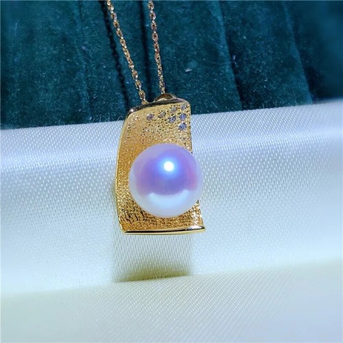 Designer HUGE AAAA 11-12mm South Sea Golden pearl Pendant Necklace 18"925S - Picture 4 of 4