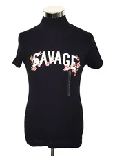 New with tags Modern Lux Tee Shirt Juniors Size Large Multicolor Flowers/Black