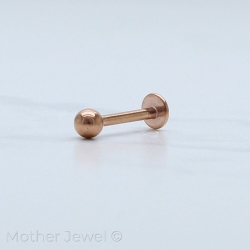 3MM BALL 16G ROSE GOLD IP SURGICAL STEEL LABRET TRAGUS MONROE LIP CARTILAGE STUD - Picture 3 of 9