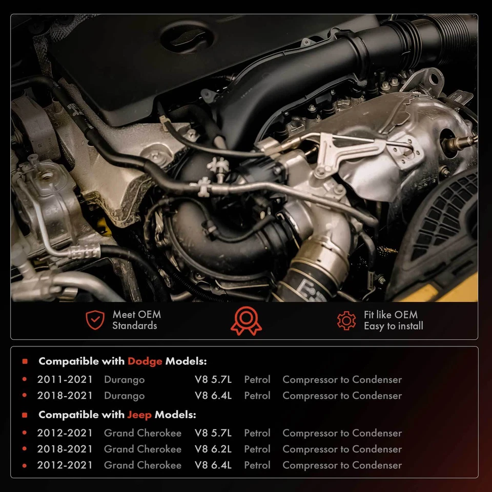 Línea de descarga de manguera de aire acondicionado para Jeep Grand Cherokee 2012-2021 Dodge Durango 11-21 Foto 2 de 4