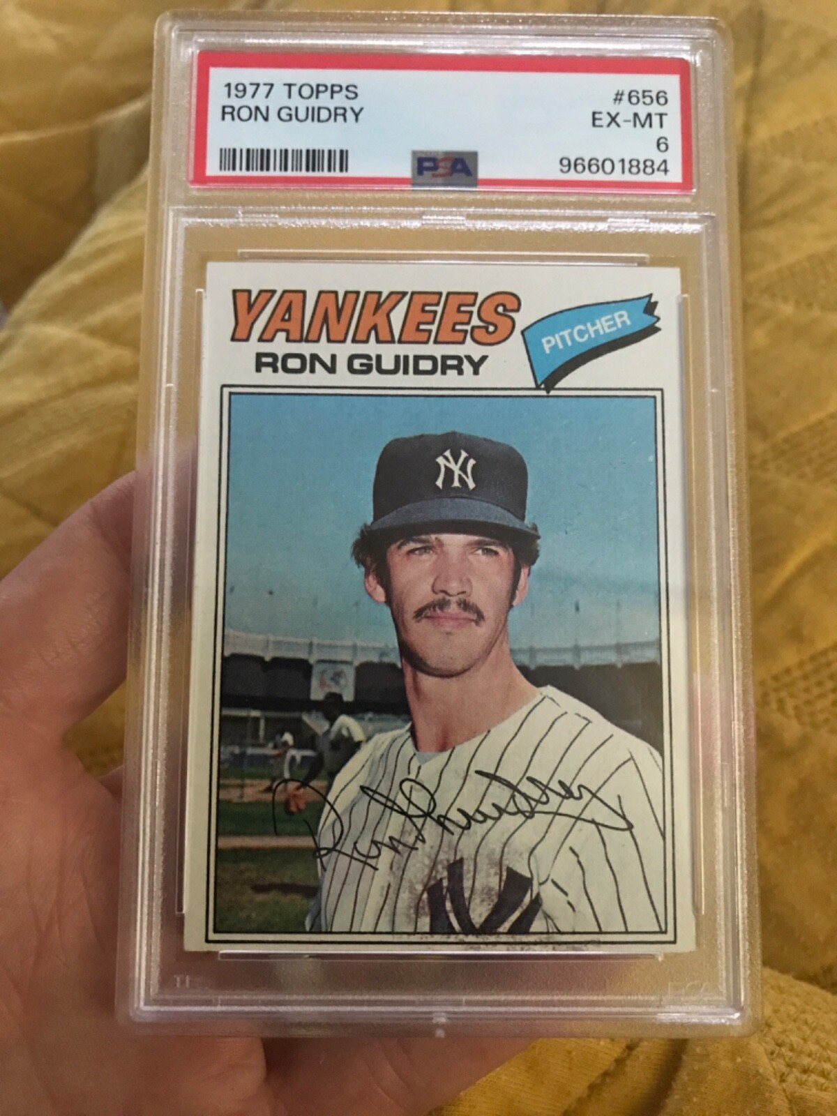 1977 TOPPS #656 RON GUIDRY PSA 6