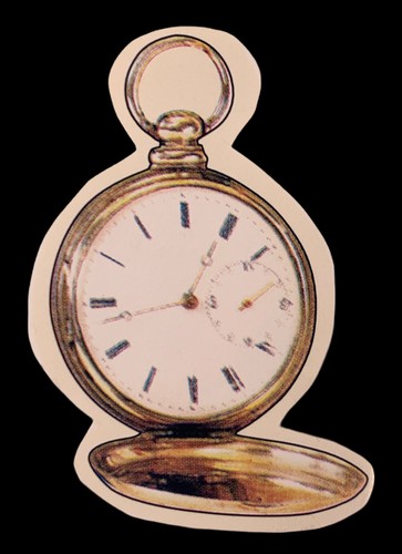 Orologio da taschino vittoriano ritagliato, pezzo del tempo, carta grafica album da collezione - Foto 2 di 4