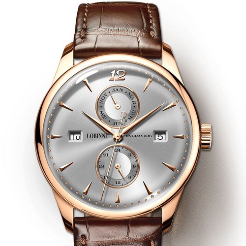 LOBINNI men wrist watch,mens automatic mechanica watches luxury  multifunction