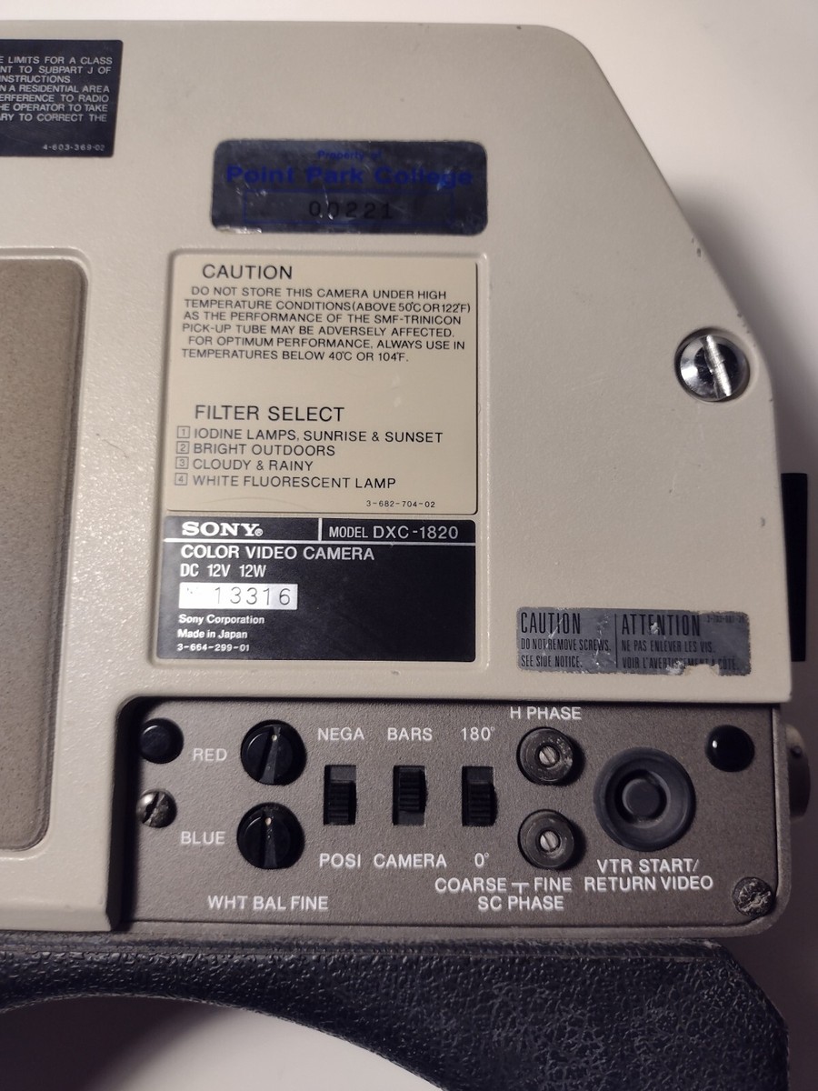 SONYα Sony Color Video Camera Model DXC-1820 / 1980s !! *READ* | eBay