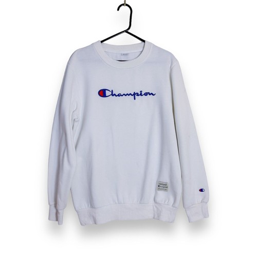 Vintage Champion Sweatshirt White Embroidered Spell Out Mens Small eBay