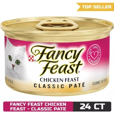 Purina Fancy Feast Chicken Feast Classic Grain Free Wet Cat Food - 3 oz Cans(24)