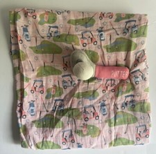 Mud Pie Muslin Swaddle Blanket Rattle Gift Set Golf Putter 47  x47  NEW Pink Gray