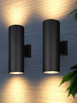 2 Pack 17.72'' Up and Down Wall Sconce, 2-Light Outdoor Porch Light, E26 Base
