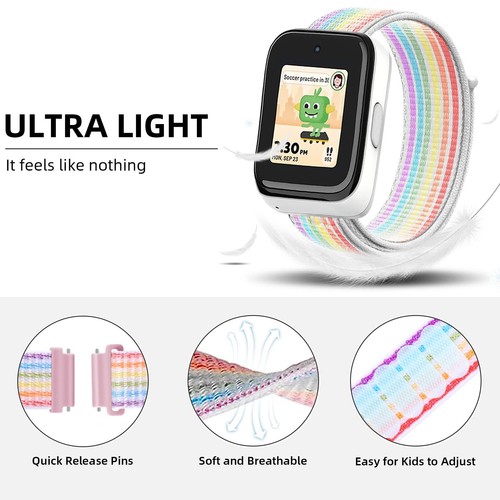 Nylon Bands for T-Mobile SyncUP Watch Band, 20mm Breathable Hook&Loop Strap - Picture 5 of 6