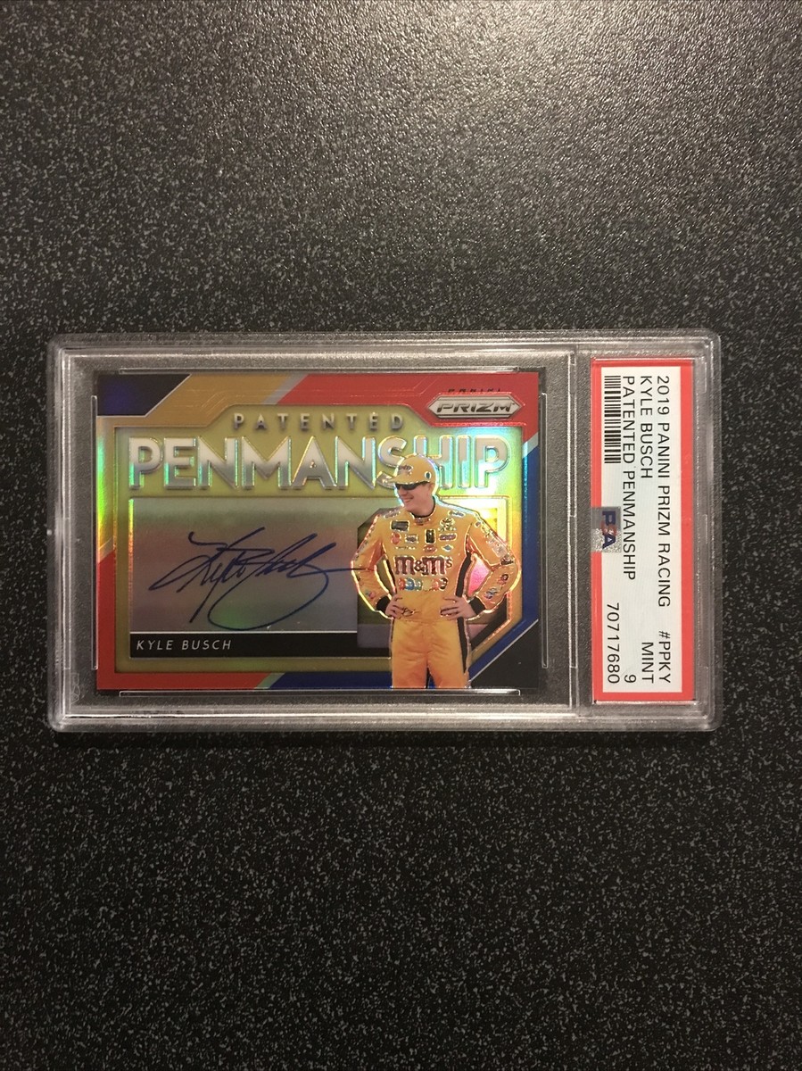KYLE BUSCH 2019 Panini Prizm Racing Patented Penmanship Gold Auto