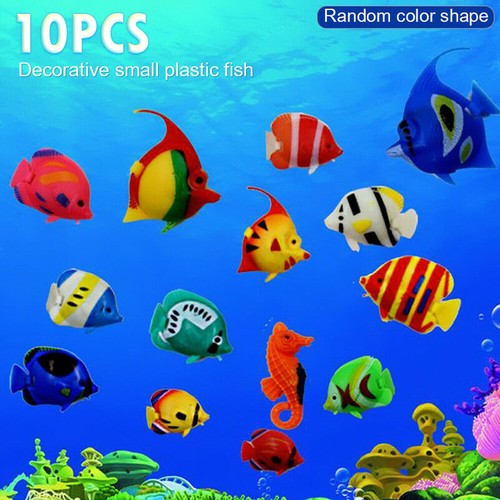 20 Pesci Finti Per Acquario - Decorazioni Galleggianti Con Coda Mobile, Tropicali Realistici