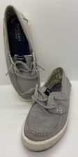 Sperry Top-Sider Memory Foam Silver Sparkly Boat Shoes Sz 3.5 M Girl s