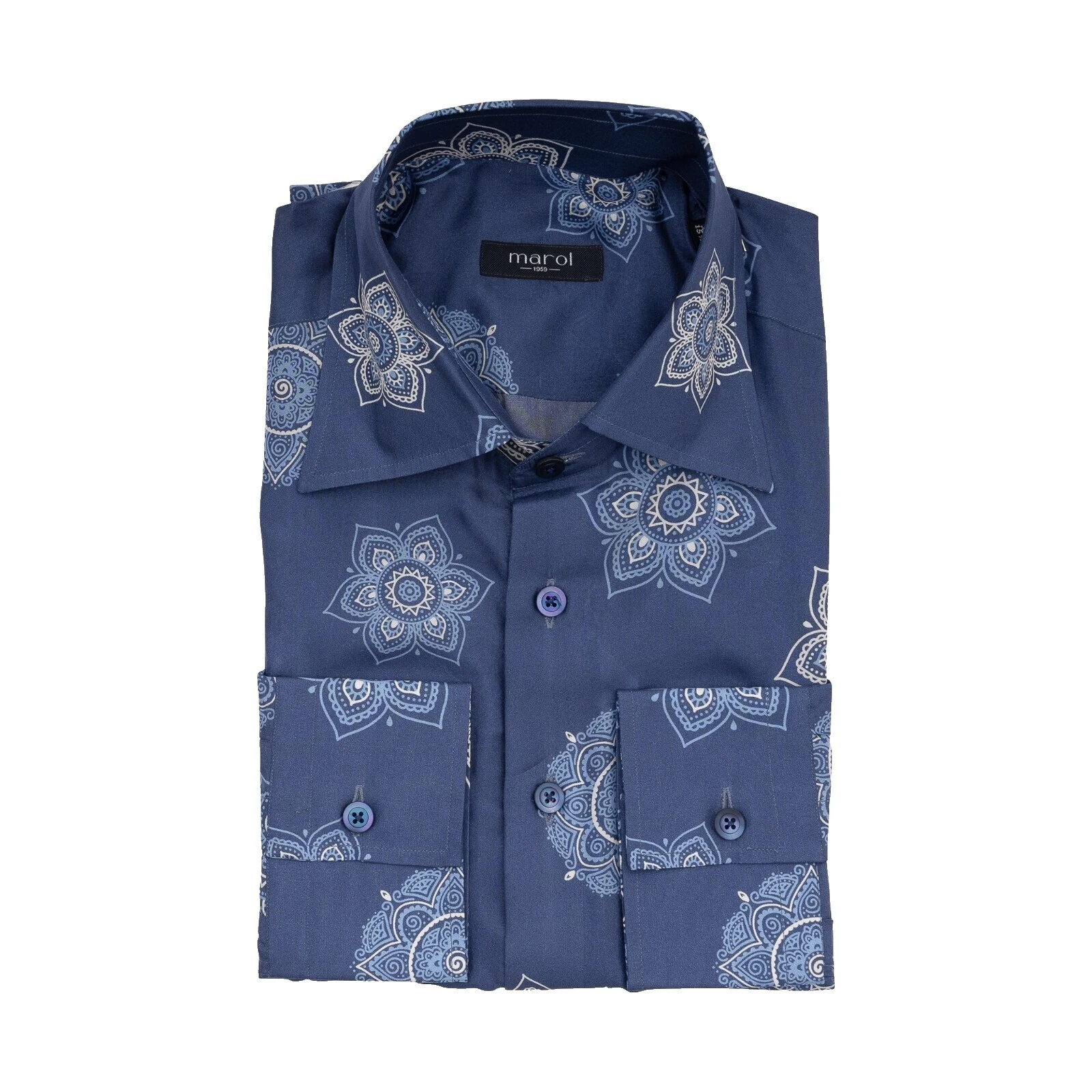 Floral 100% seda Camisas de vestir para hombres