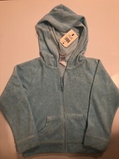 NWT Oshkosh Girls Velour Jacket Size 6 Blue With Oshkosh And Heart On The Front