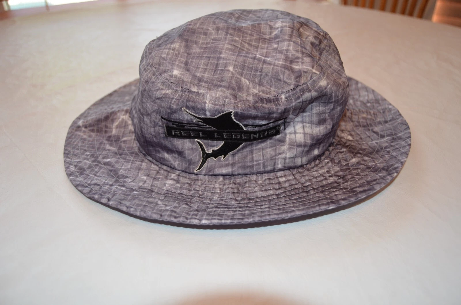 Reel Legends Men's Bucket Hat fishing adult sun UPF 50+ Grey Multi One Size NWT
