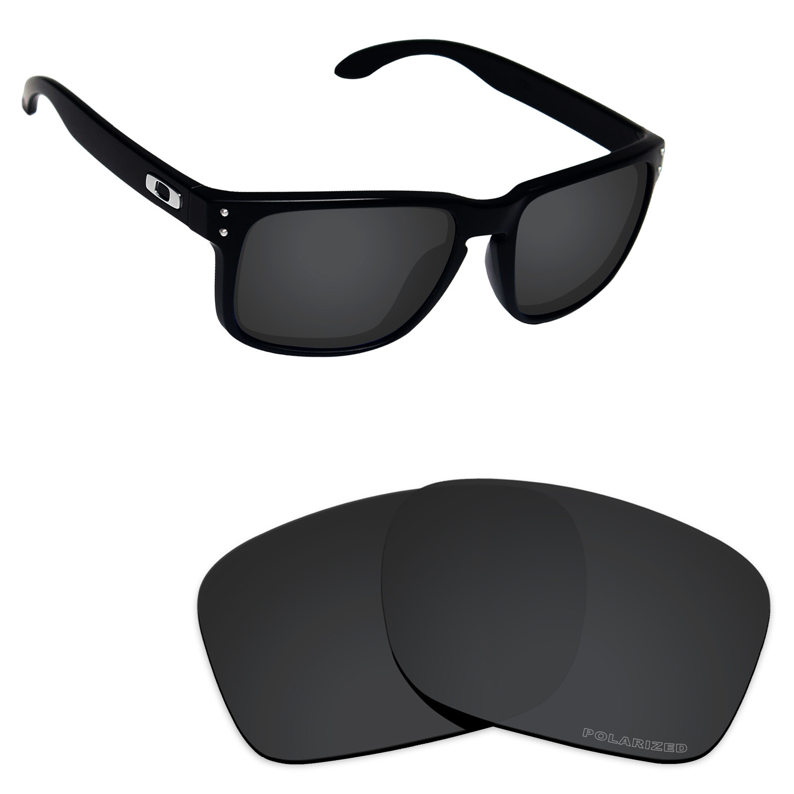 Hawkry SaltWater Proof Stealth Black Replacement Lense for-Oakley Holbrook