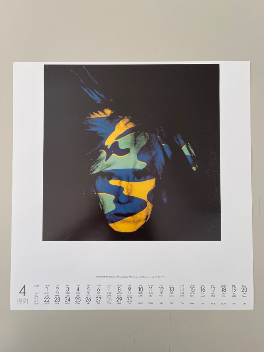ANDY WARHOL, SELF PORTRAIT, CAMOUFLAGE, 1986, RARE PRINT FROM 1991