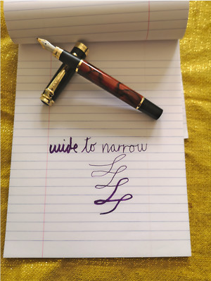 Flex calligraphy italic golden nib, fountain pen. Ink pen, Converter, Cartridges