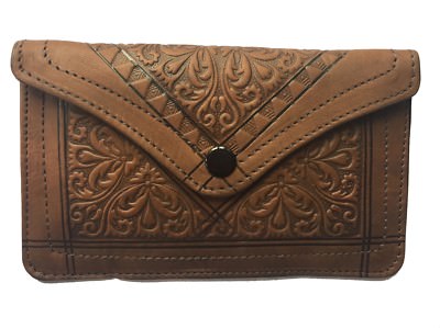 Handgefertigte geprägte Leder Clutch Geldbörse