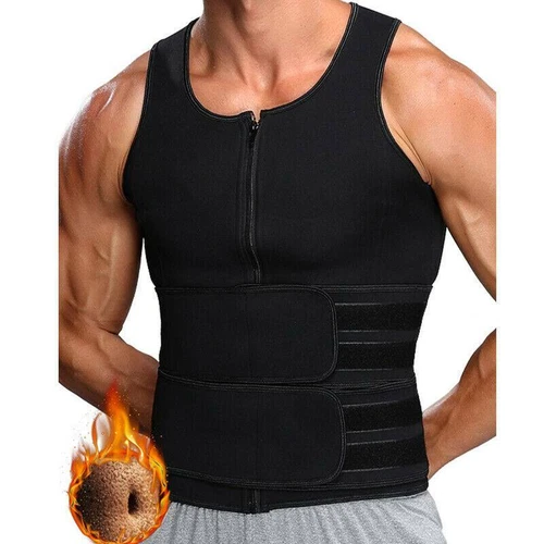 Mens Sauna Suit Sweat Vest Waist Trainer Body Shaper Tank Top Compression Shirt - Picture 6 of 30