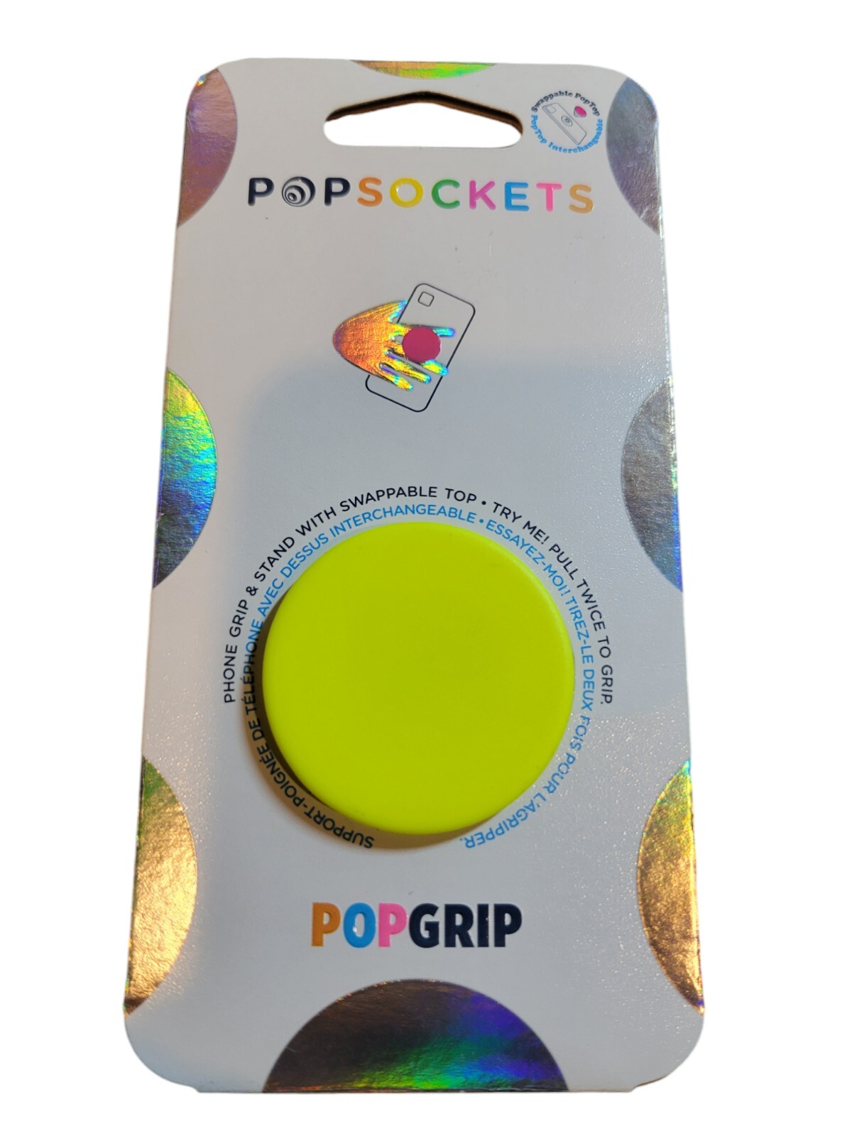 PopSockets PopGrip Expanding Stand and Grip with a Swappable Top - Neon Yellow