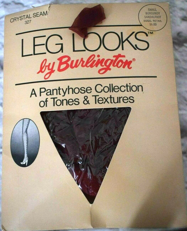 Lot of 4 Pairs of Vintage Pantyhose Size Small Sandalfoot Black Burgundy Sand   - Image 2 of 4