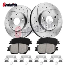 For 2002 2003 2004 2005 2006 Toyota Camry Front Drilled Disc Rotors Brakes Pads