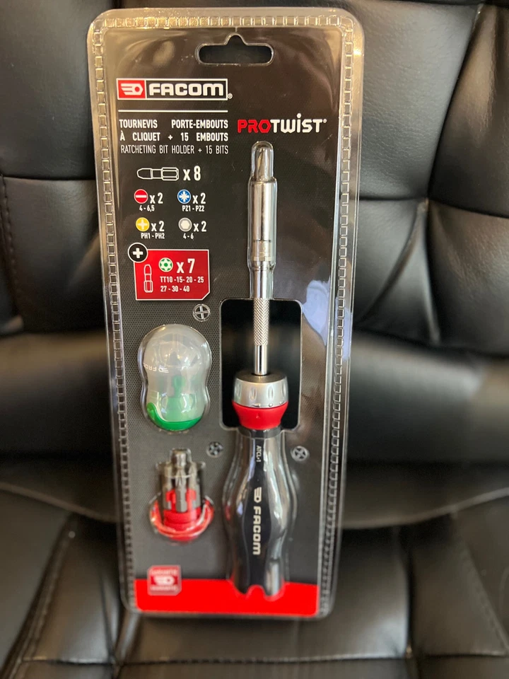 Facom Tools Protwist Ratchet 15pce Screwdriver Set Torx Star Phillips Pozi Flat - Image 3 of 4