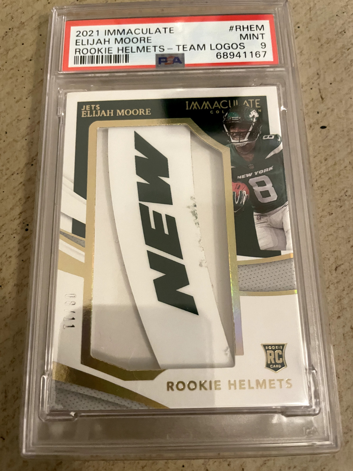 Elijah Moore Panini Immaculate Collection Rookie Helmets #RHEM Team Logos