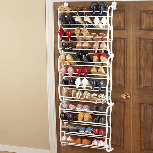 36 pares estante para zapatos de ahorro de espacio 12 niveles sobre puerta zapatos organizador de almacenamiento Reino Unido - Imagen 10 de 12