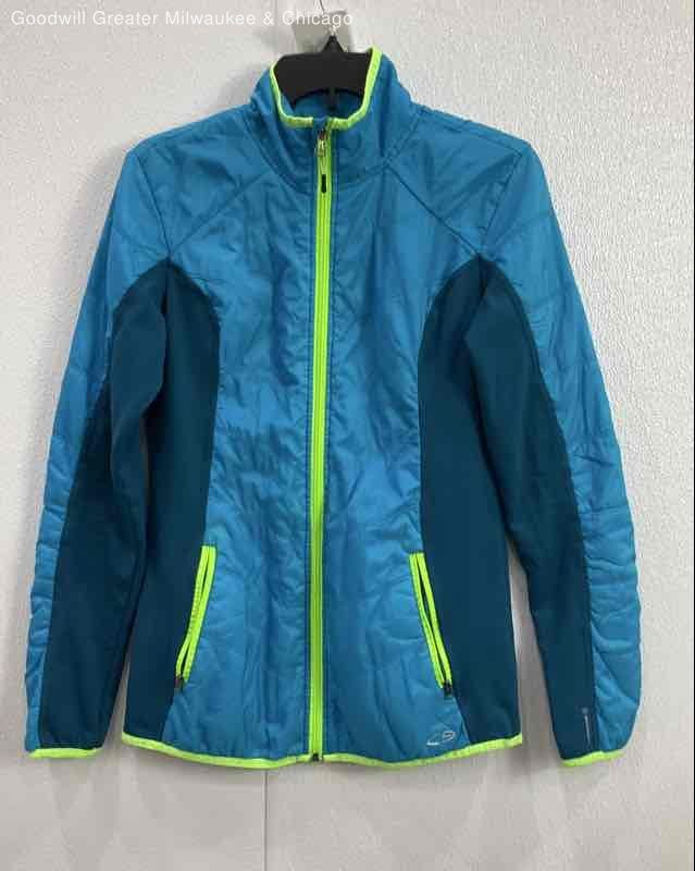 Champion Girls Blue Green Solid Full Zip Jacket Outerwear Medium M