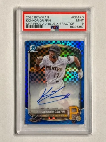 Konnor Griffin - 2025 Bowman Blue X Fractor Auto /150 - #1 Prospect - PSA 9 MINT